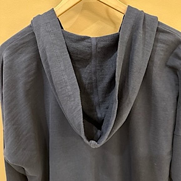 J. Jill Tops Jjill Navy Blue Lace Up Hoodie Size Large Poshmark